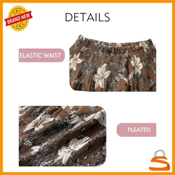 Women's Stretch High Waist Flowy Chiffon Skirt with Lining, Lightweight Summer - Picture 4 of 5